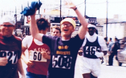 Dad running the Boston Marathon 1969